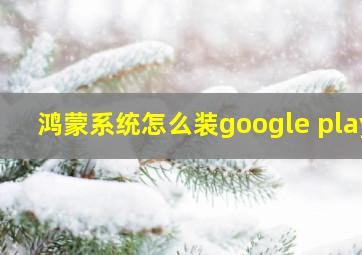 鸿蒙系统怎么装google play